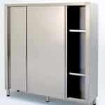 Ormar od inoksa sa unutrašnjim policama i kliznim vratima